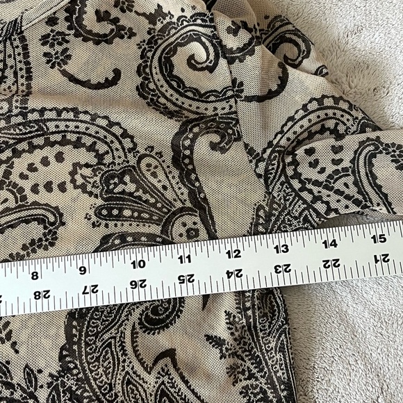 Windsor Paisley Dreams Chiffon Crop Top Neutral Long Sleeve Sheer Sexy Y2K Small - Picture 8 of 10